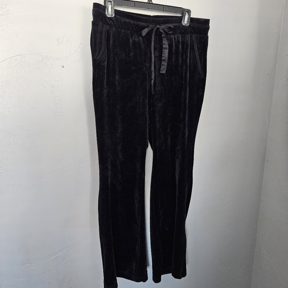 Torrid Women's 1 Black Velour Pants Lounge Sleep Comfy Drawstring Waist Soft - Picture 1 of 7